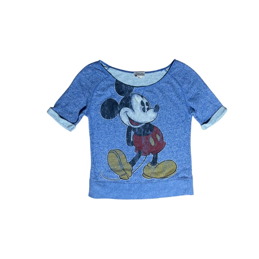 Disney Parks Authentic Original Mickey Mouse Blue Heathered Sweatshirt Medium